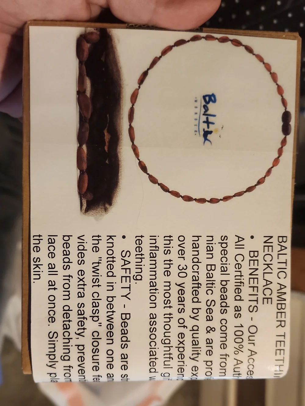 Baltic Amber Teething Necklace - Brown Bead Strand